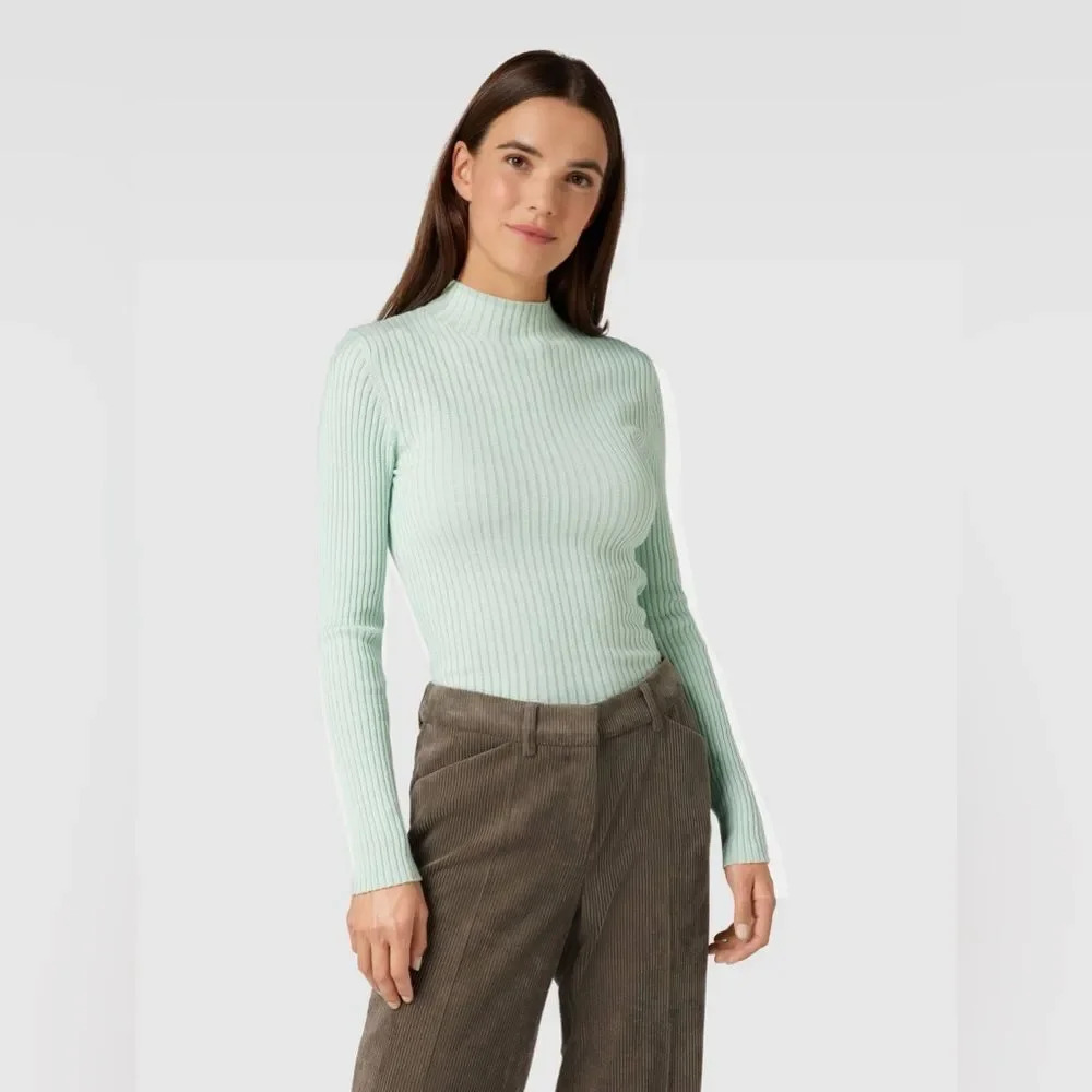 Daily /‎ Ritual Seafoam Green Ribbed Long Sleeve Top Size Medium